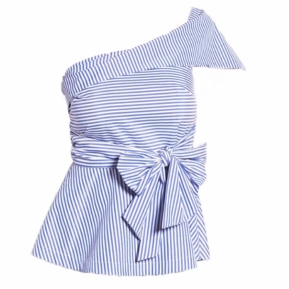 JOA Los Angeles one shoulder peplum top New Medium summer off shoulder